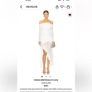 Line & Dot Ivory Asymmetrical Midi Dress